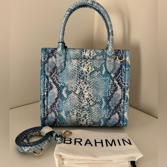 New Brahmin Small Caroline Joyful Oceangrove Genuine Leather - Picture 3 of 6